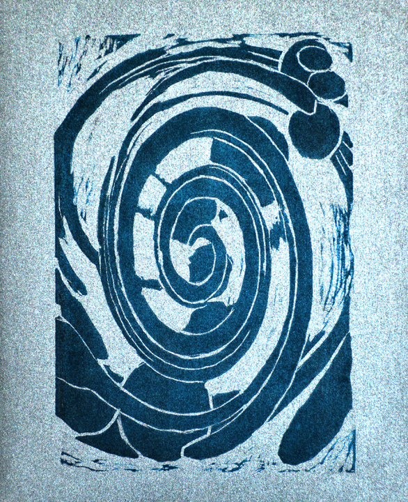 Linoleum Cut 1 - Metalic Silver Paper - 850 x11 -72